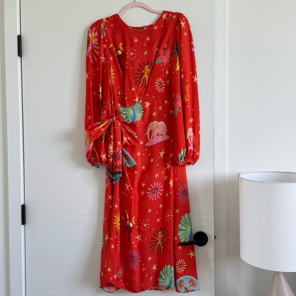 FARM RIO PRINT DRESS XS